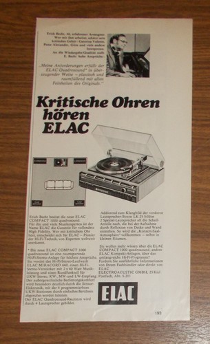 Rara pubblicità vintage elac - pubblicità,